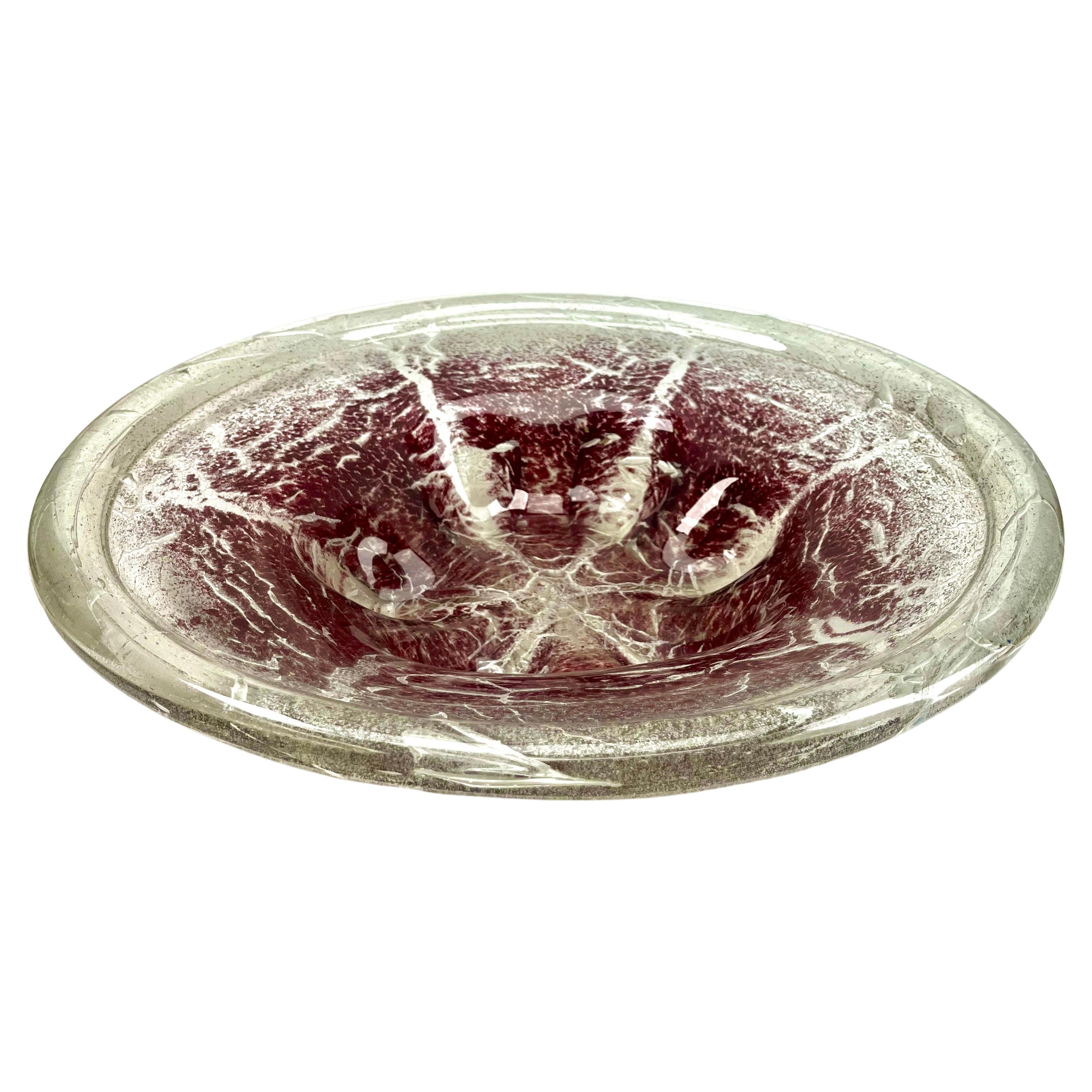 Large'Ikora' Art Glass Bowl, Produced, by WMF in Germany, 1930s by Karl Wiedmann For Sale