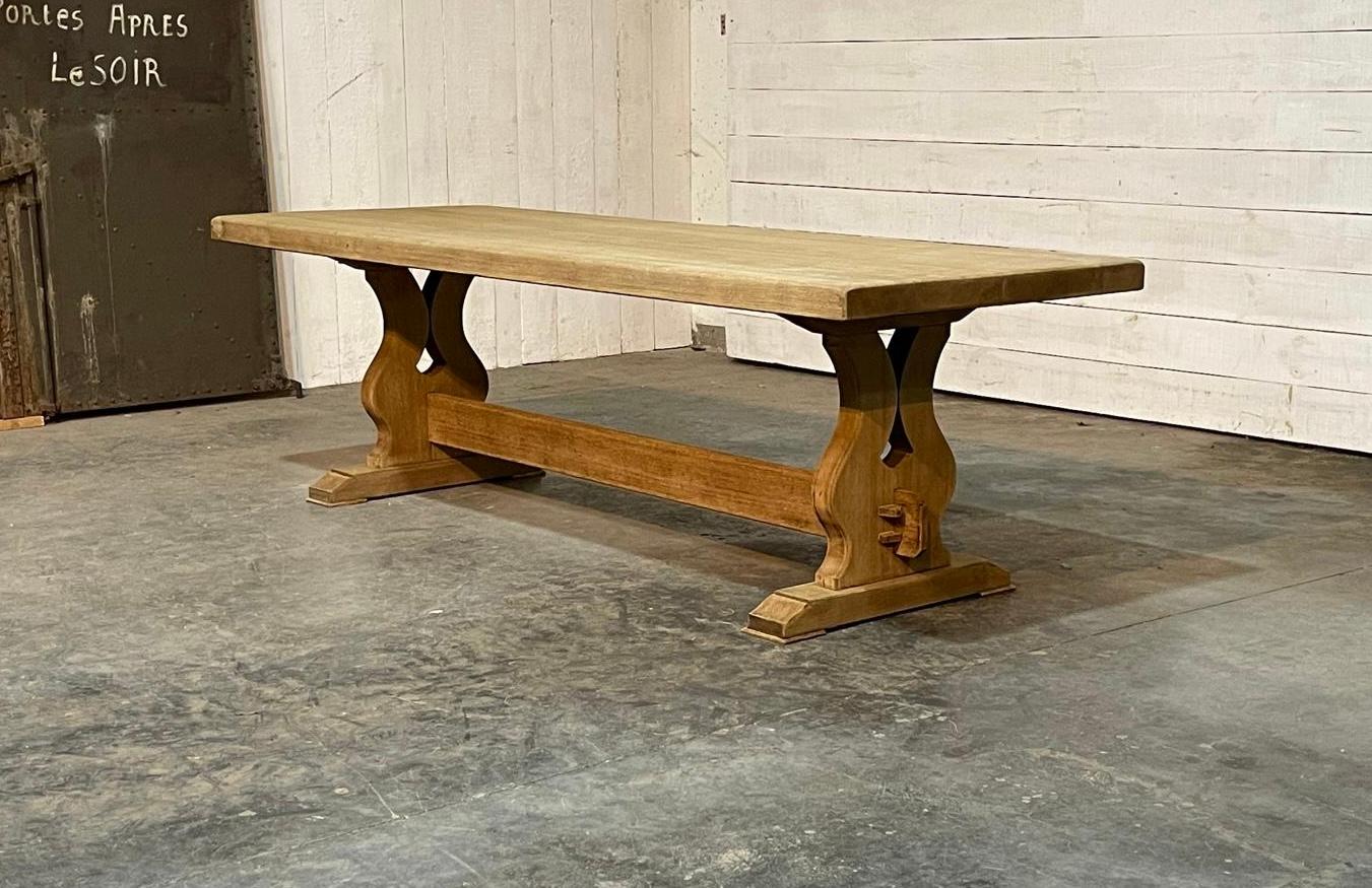 Larger French Bleached Oak Farmhouse Dining Table  8