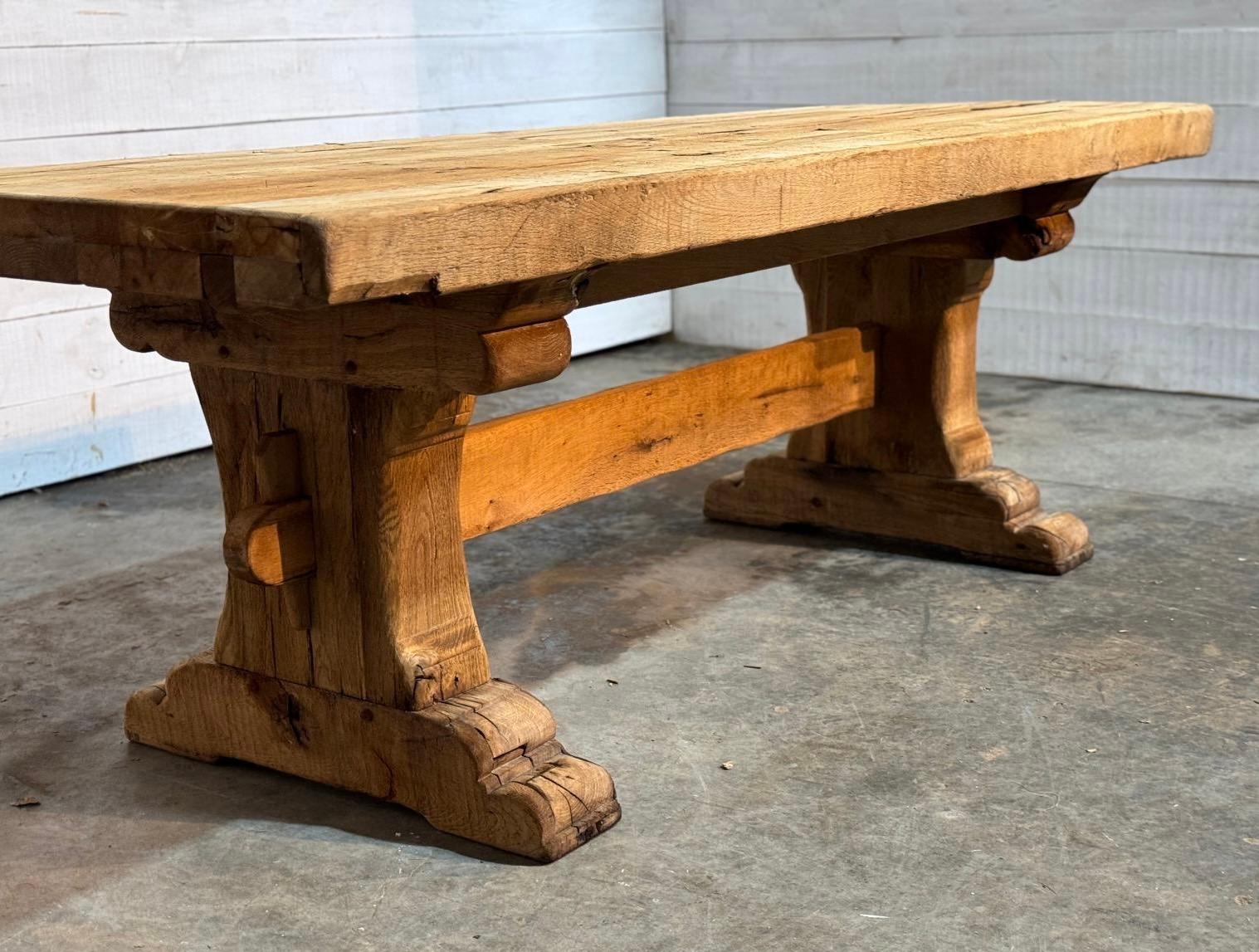 Larger French Bleached Oak Farmhouse Dining Table  13