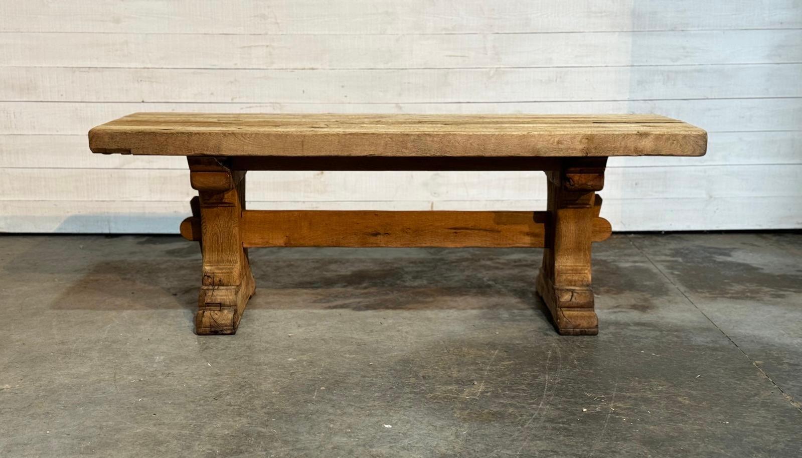Larger French Bleached Oak Farmhouse Dining Table  15