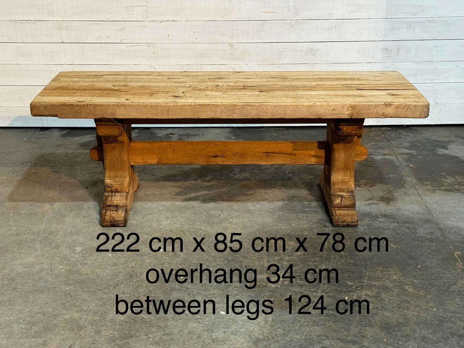 Larger French Bleached Oak Farmhouse Dining Table  16
