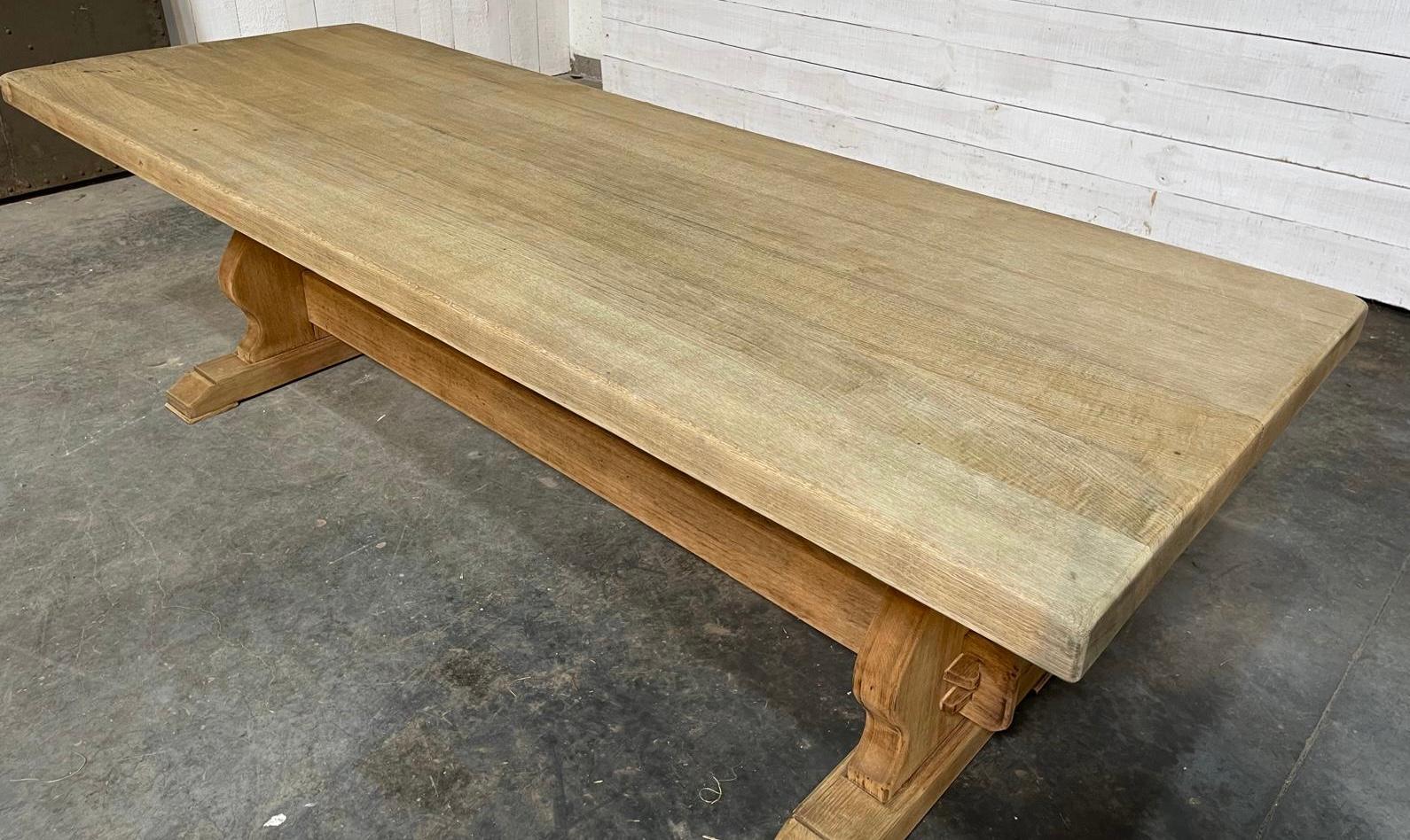 Larger French Bleached Oak Farmhouse Dining Table  4