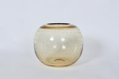 Larger Murano Style Pale Amber Bullicante Rose Bowl, Circa 1960