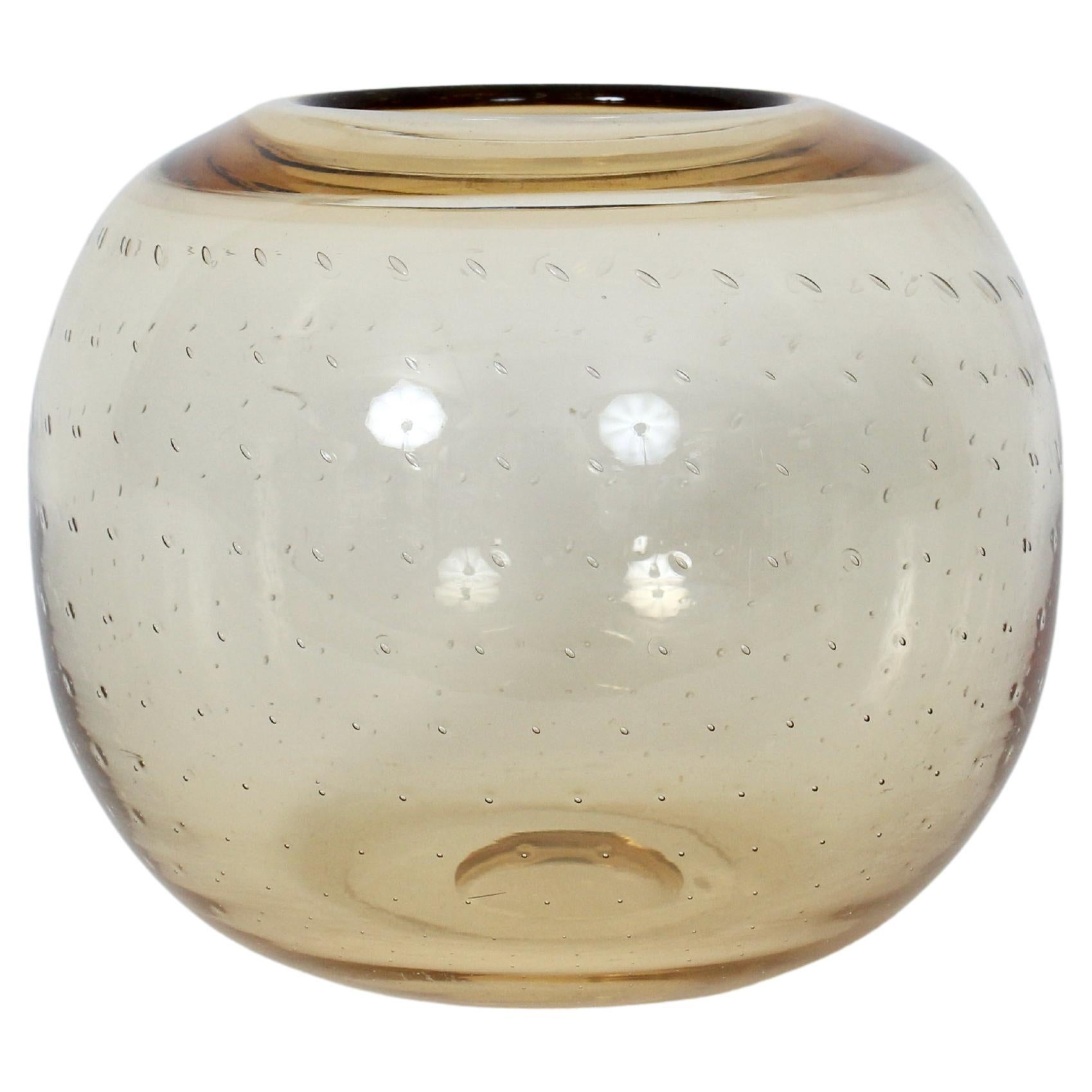 Ciotola più grande in stile Murano in ambra pallida, CIRCA 1960 in vendita