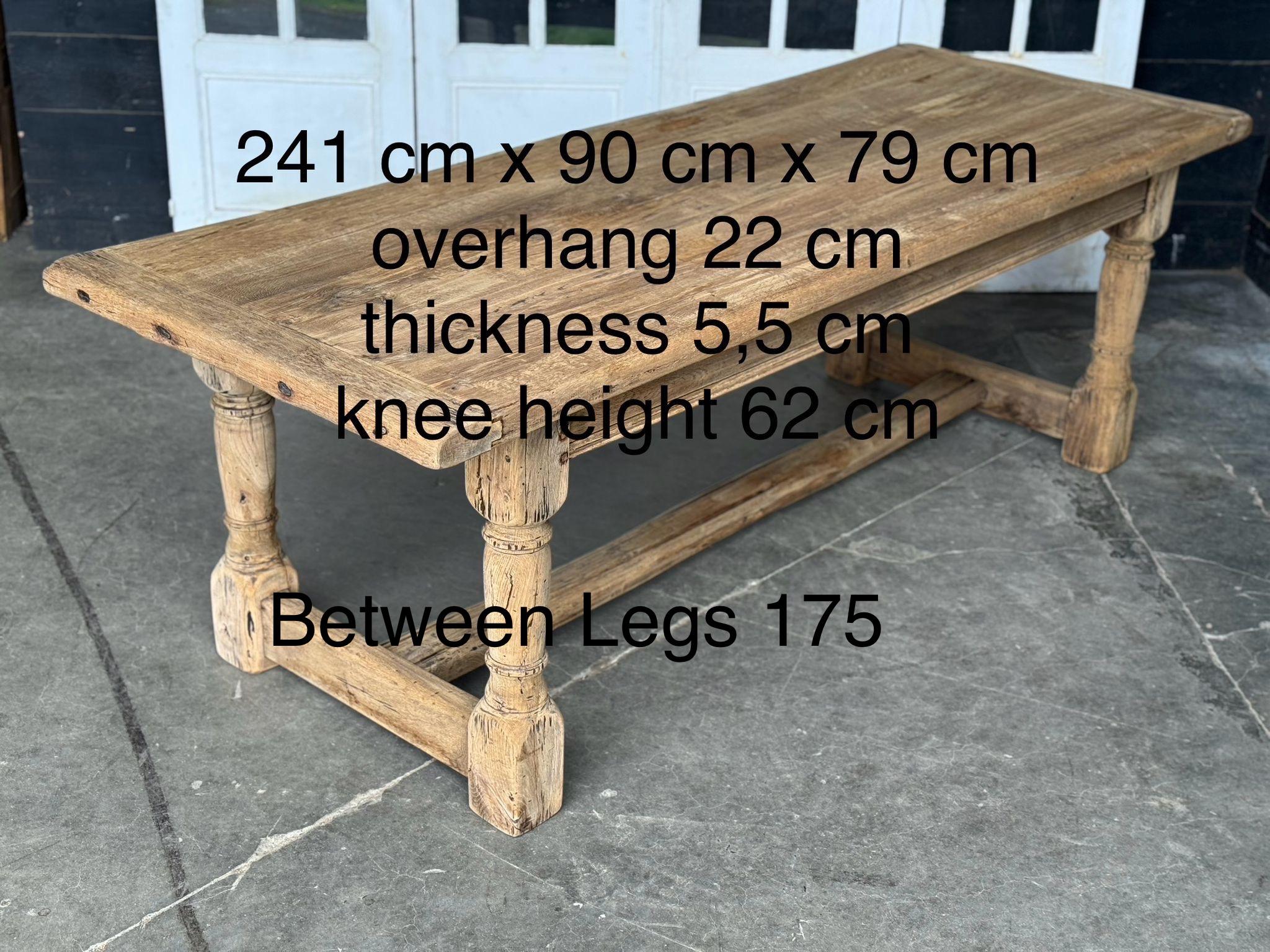 Larger Quality Bleached Oak Farmhouse Dining Table  8