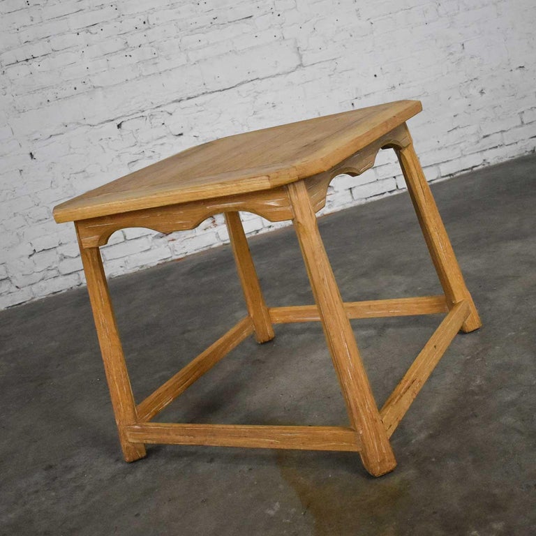 Larger Ranch Oak Lamp Table End Table Natural Oak Finish by A. Brandt