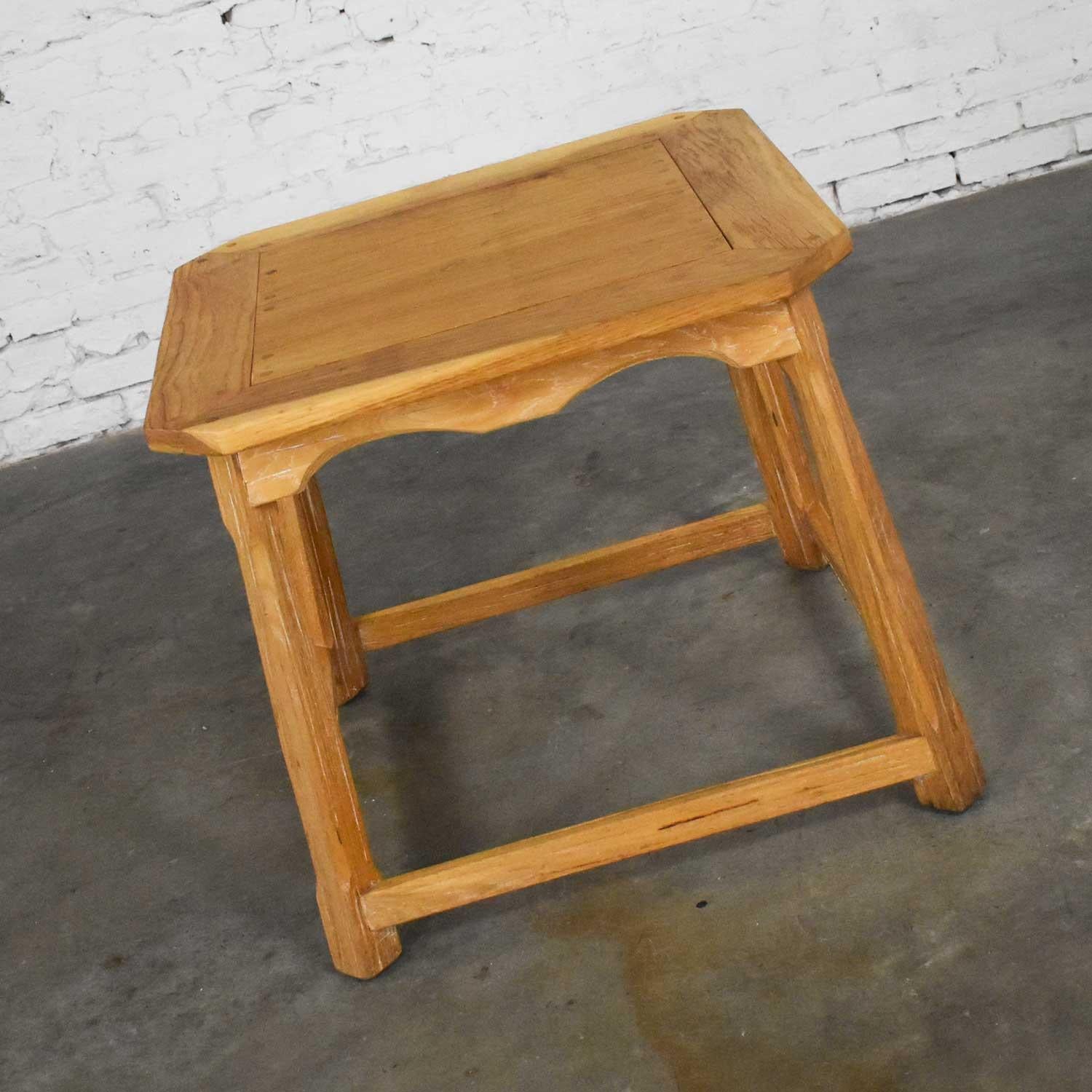 Rustic Larger Ranch Oak Lamp Table End Table Natural Oak Finish by A. Brandt Company