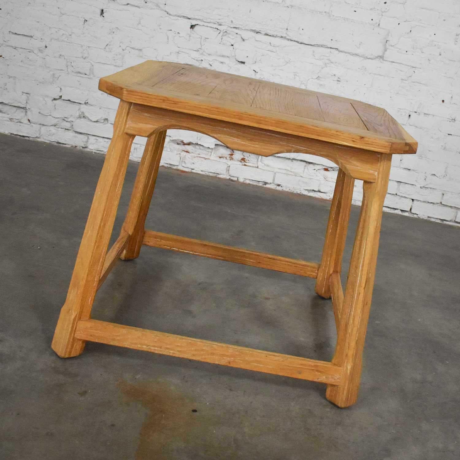 American Larger Ranch Oak Lamp Table End Table Natural Oak Finish by A. Brandt Company
