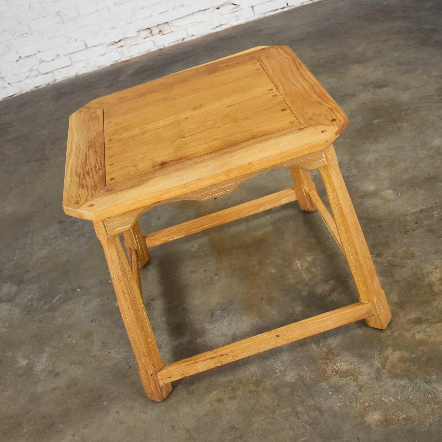Larger Ranch Oak Lamp Table End Table Natural Oak Finish by A. Brandt Company In Good Condition In Topeka, KS