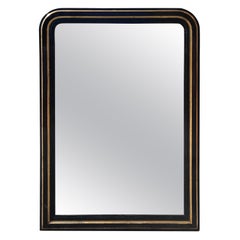 Larger Scale 19th Century Gold Gilt and Ebonized Louis Philippe Mirror