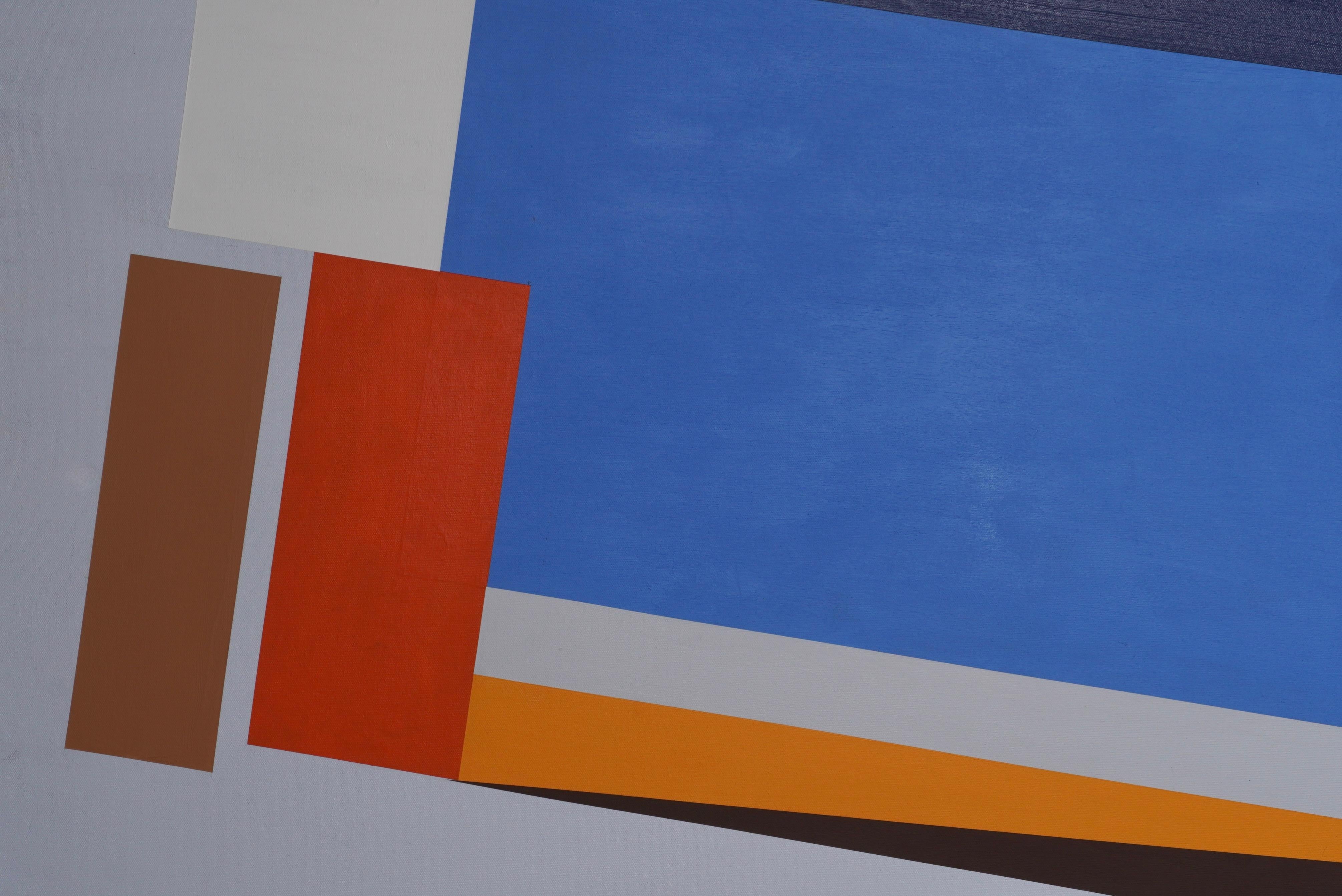 Dipinto a mano Pittura astratta su tela di grandi dimensioni con bordi rigidi Scena d'arte della California in vendita