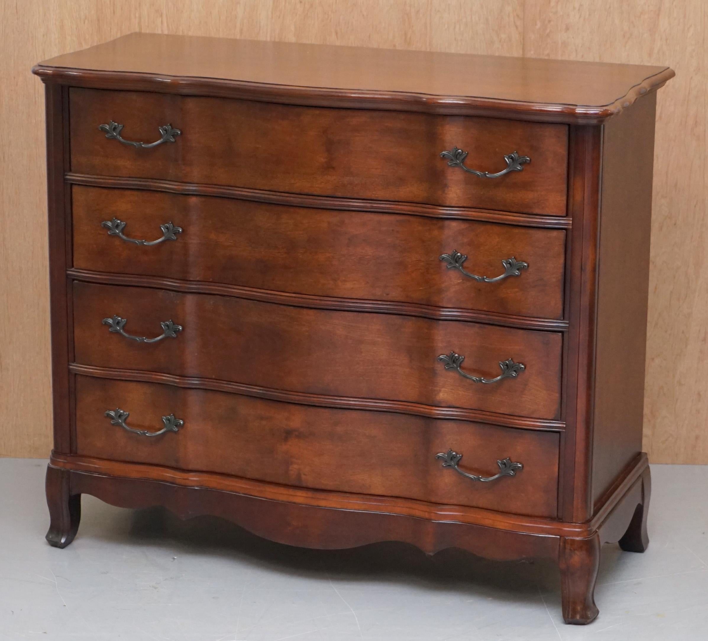 Victorian Larger Serpentine Fronted Ralph Lauren American Hardwood Chest of Drawers