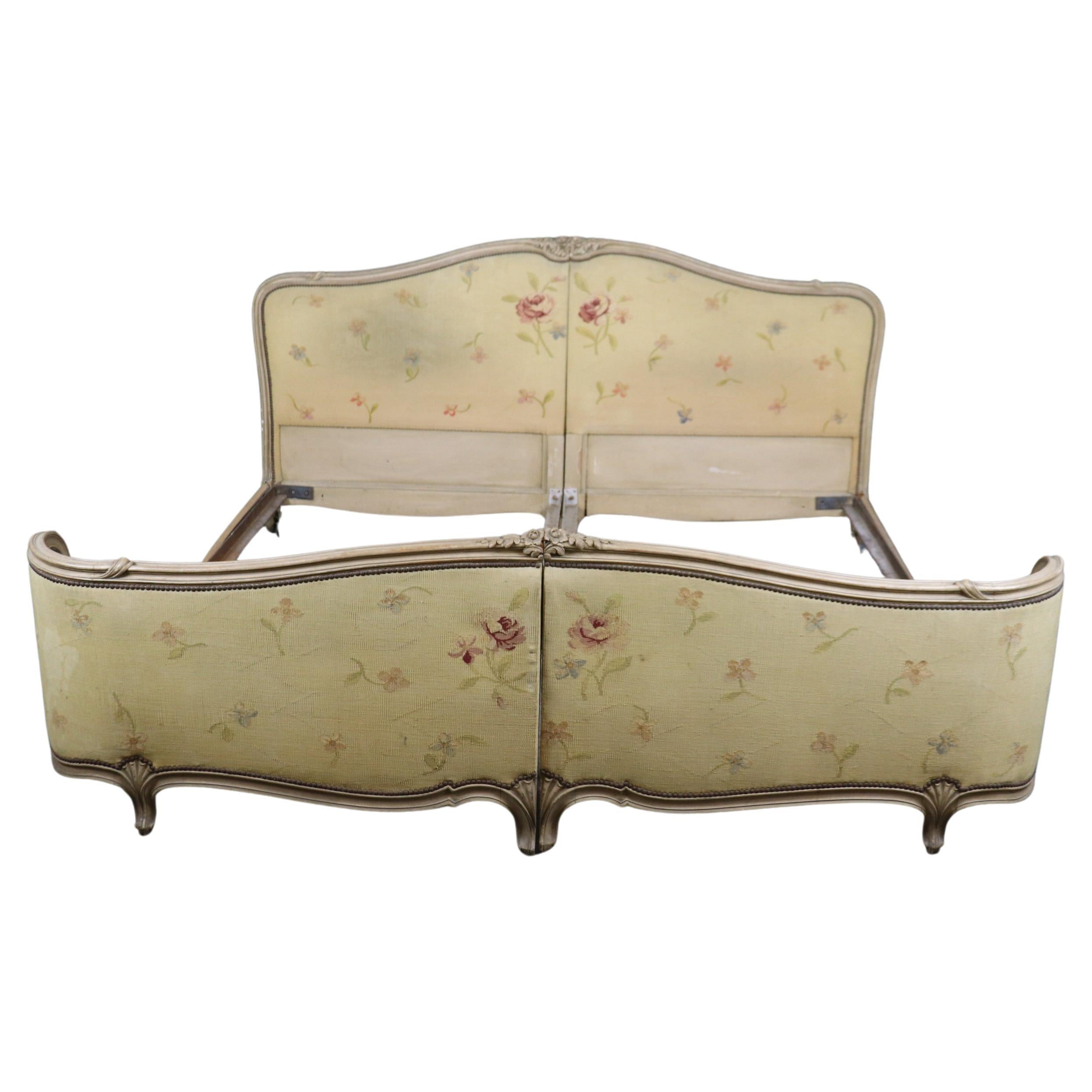 Larger-than-King Size French Folding Antique Carved Louis XV Bed Circa 1920 For Sale