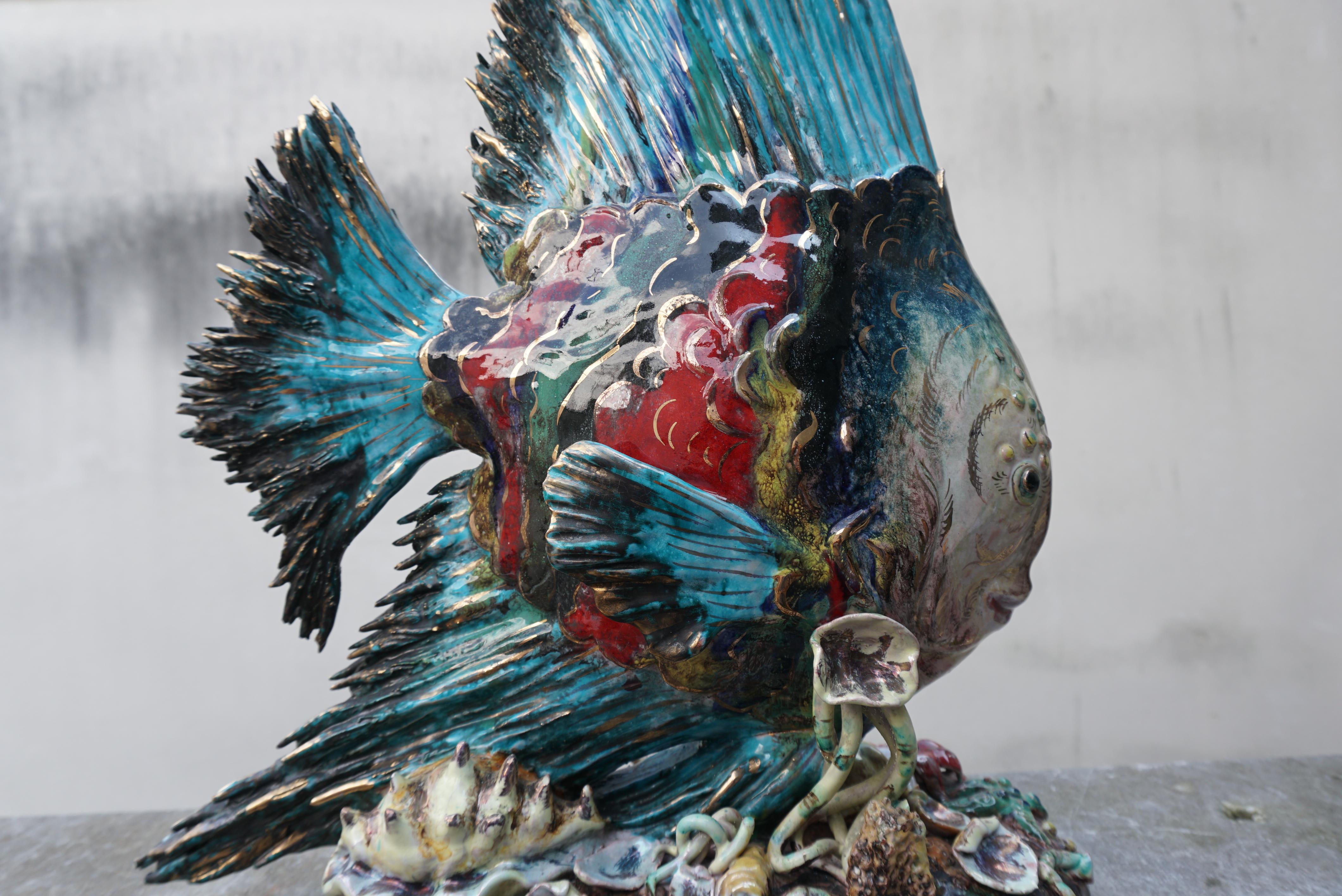 XX secolo Lampada a forma di pesce più grande della vita di E. Pattarino per Marbro in vendita