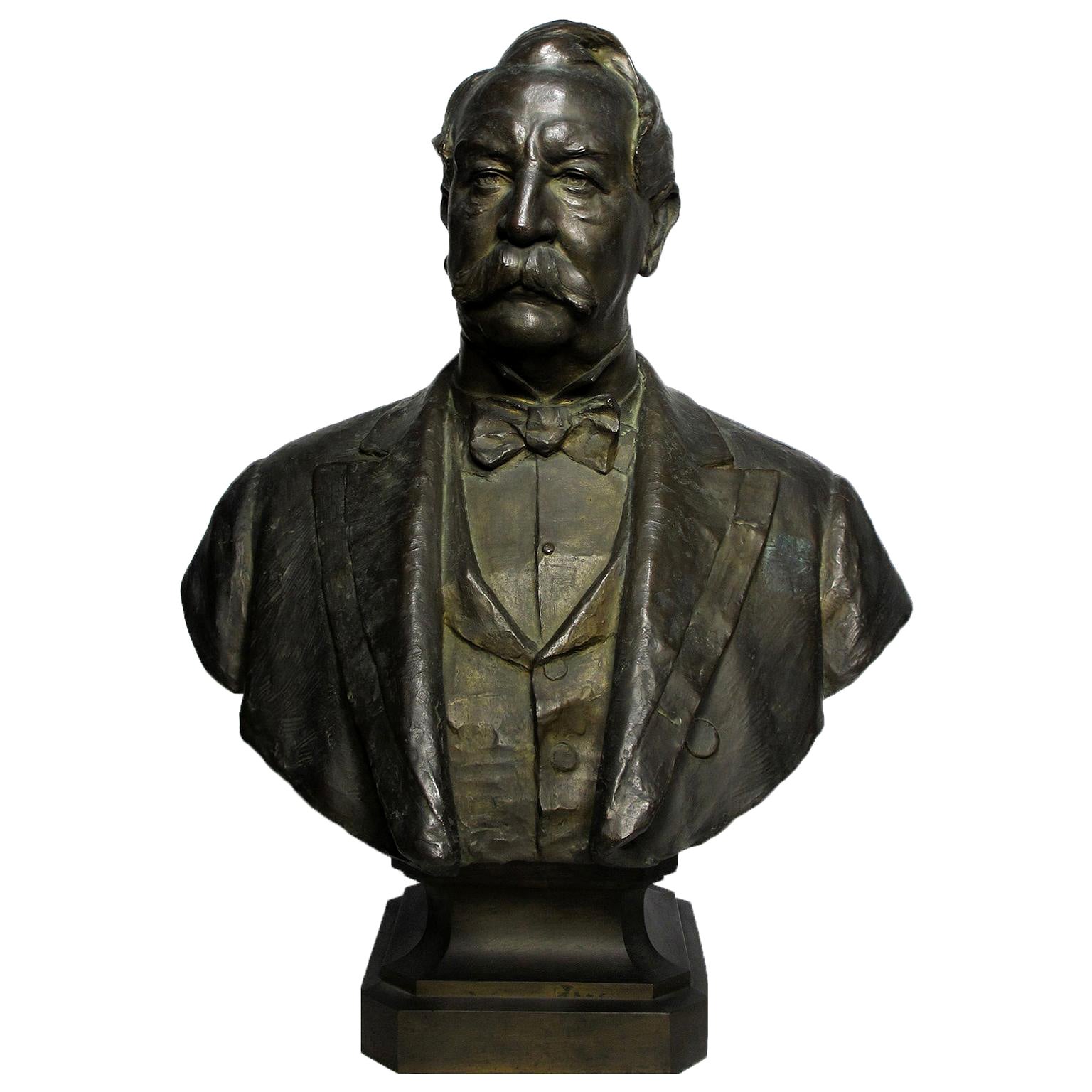 Larger-Than-Life Patinated Bronze Bust of President William H. Taft For Sale