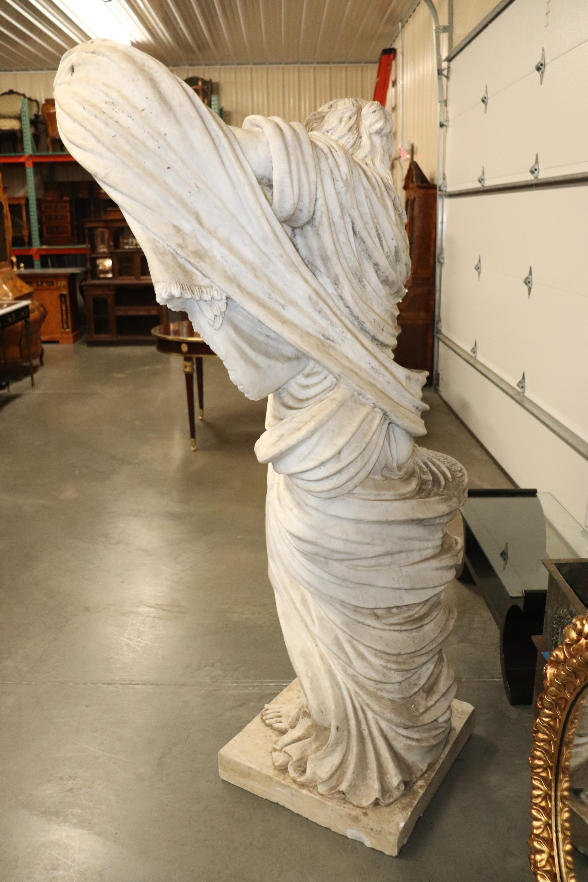 Larger than Lifesize Carved Victorian Era Italian Marble Statue of a Maiden  6