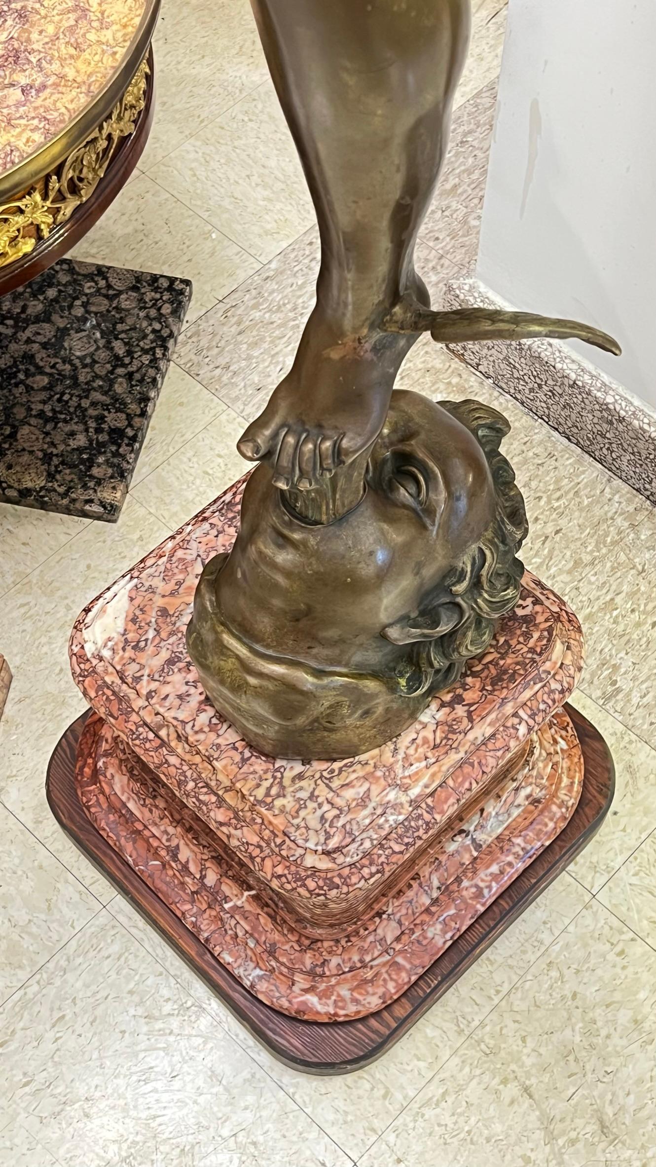 Großer als lebensgroße Grand Tour Bronze-Quecksilberglasstatue Mercury-Statue nach Giambologna (Neoklassisch) im Angebot