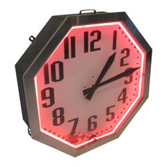 Larger Than Most Gas Station Man Cave Octagon Neon Clock