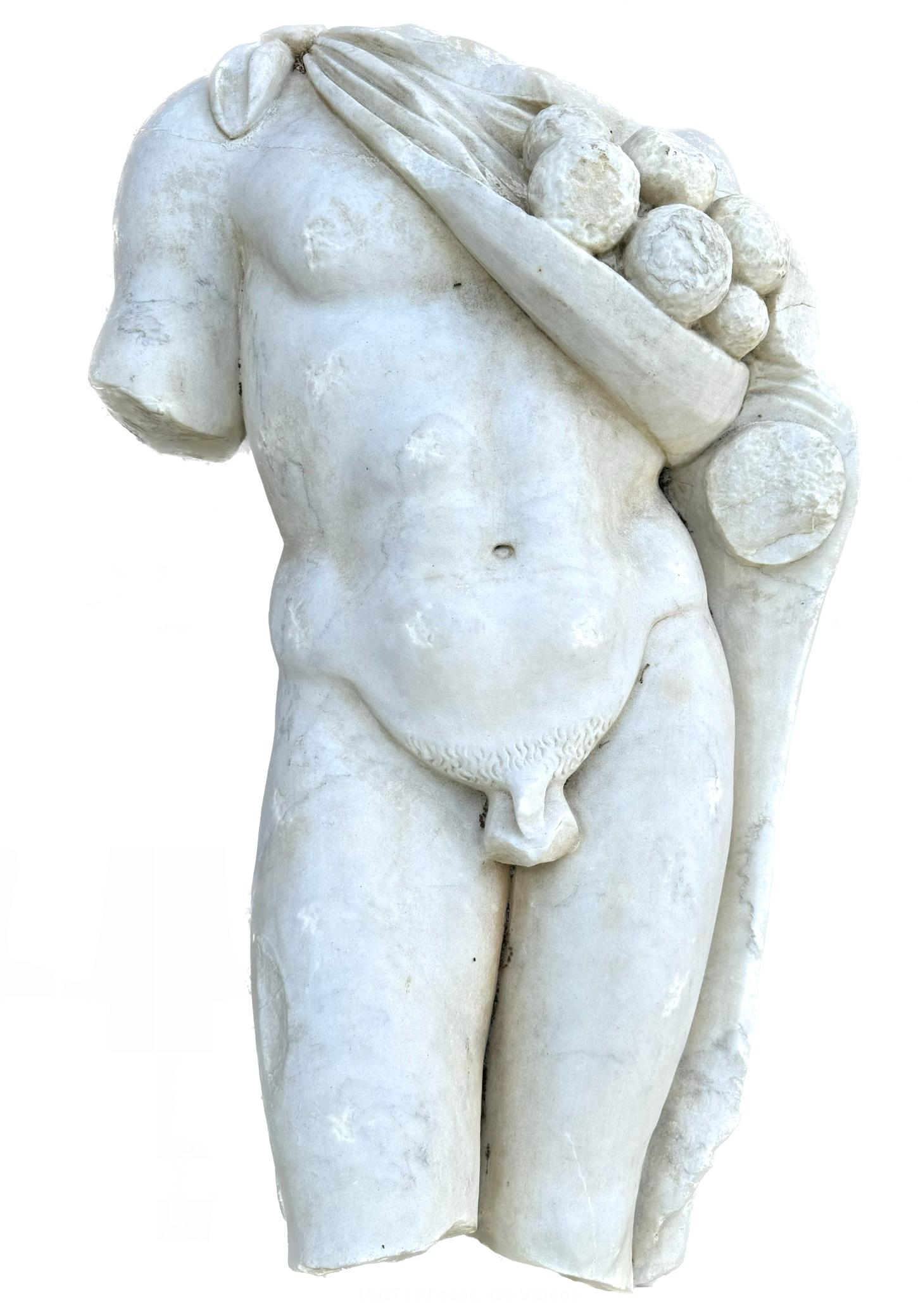 Larger Then Lifesize Marble Sculpture of Roman Male Torso For Sale 5