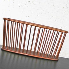Larger Walnut Oval Magazine Rack Attribute to Arthur Umanoff for Washington Wood