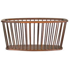 Larger Walnut Oval Magazine Rack Attribute to Arthur Umanoff for Washington Wood