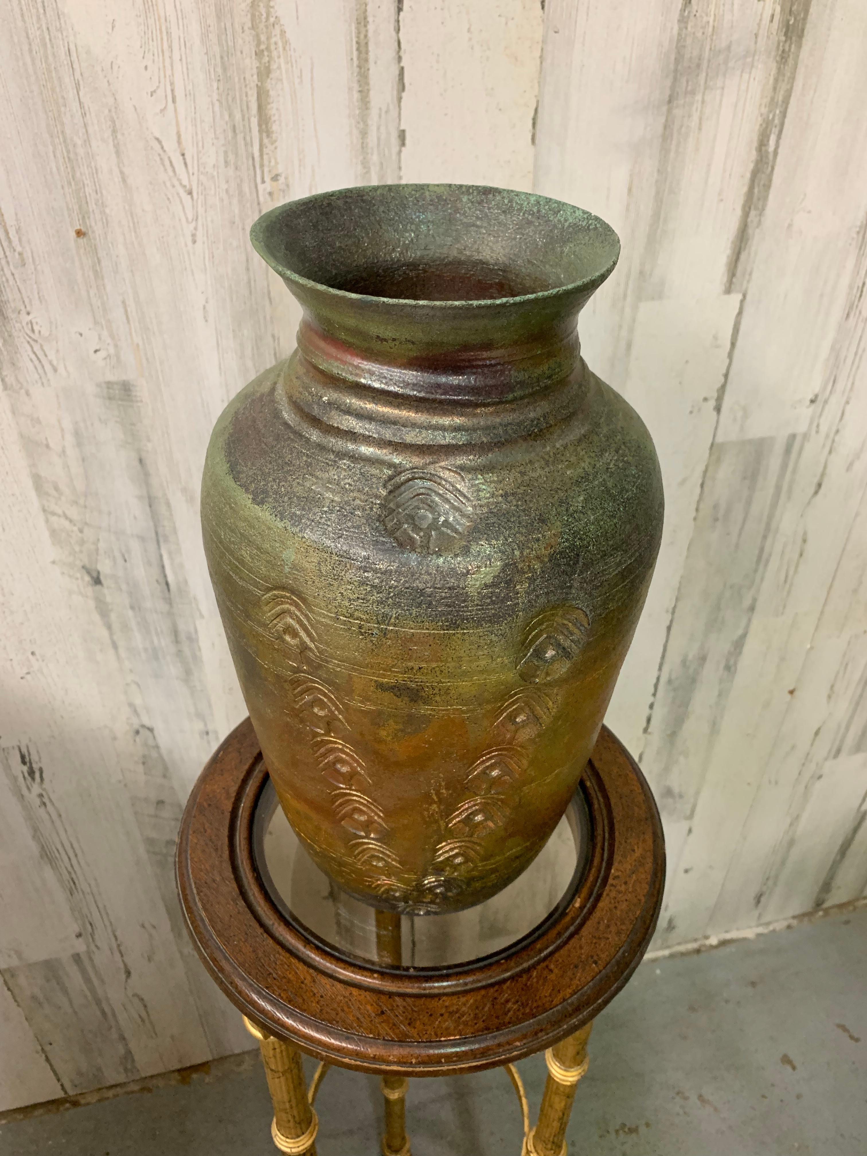 Grande vaso cotto in Raku di Fernande Beland in vendita 5