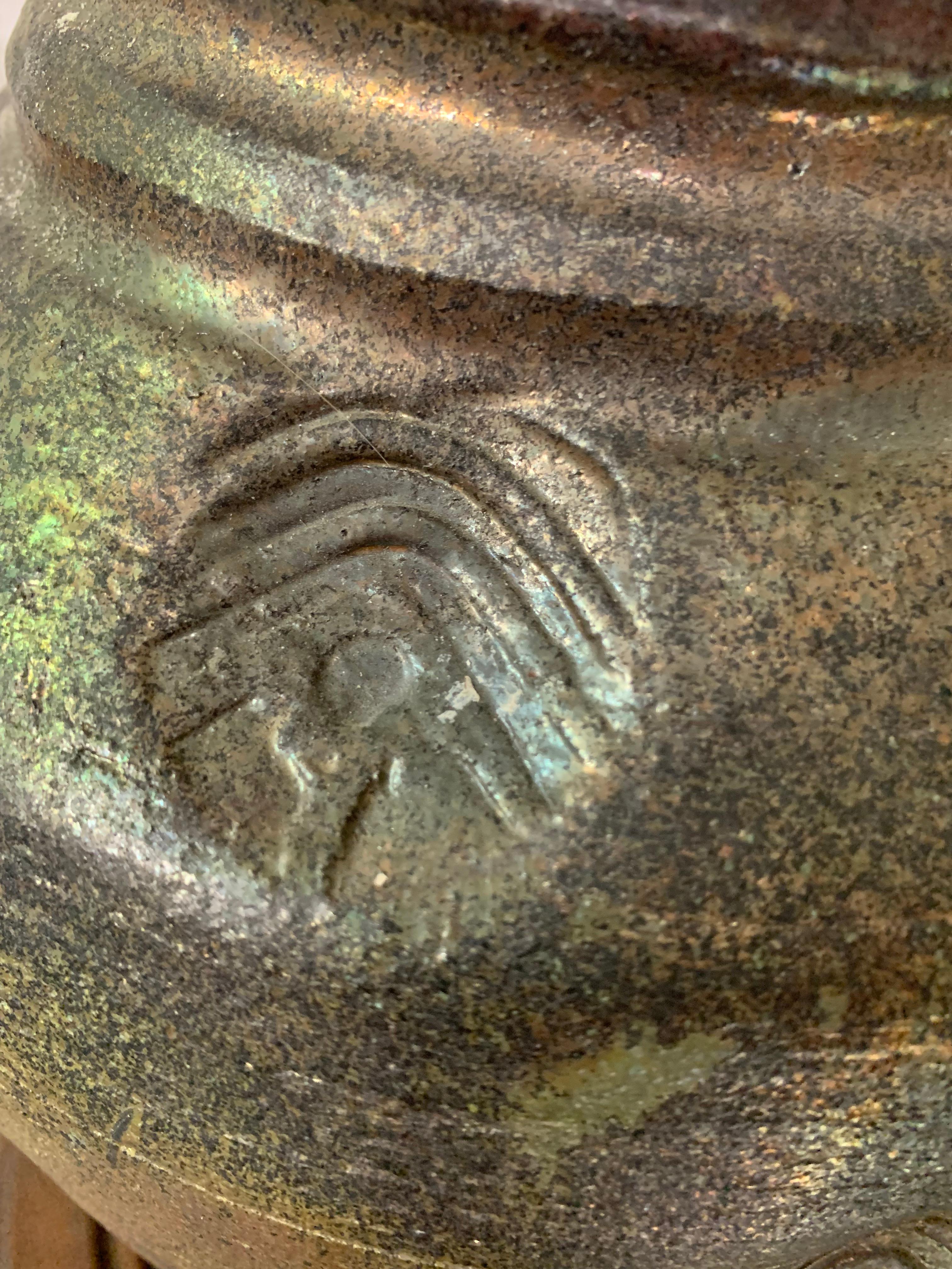 Grande vaso cotto in Raku di Fernande Beland in vendita 6
