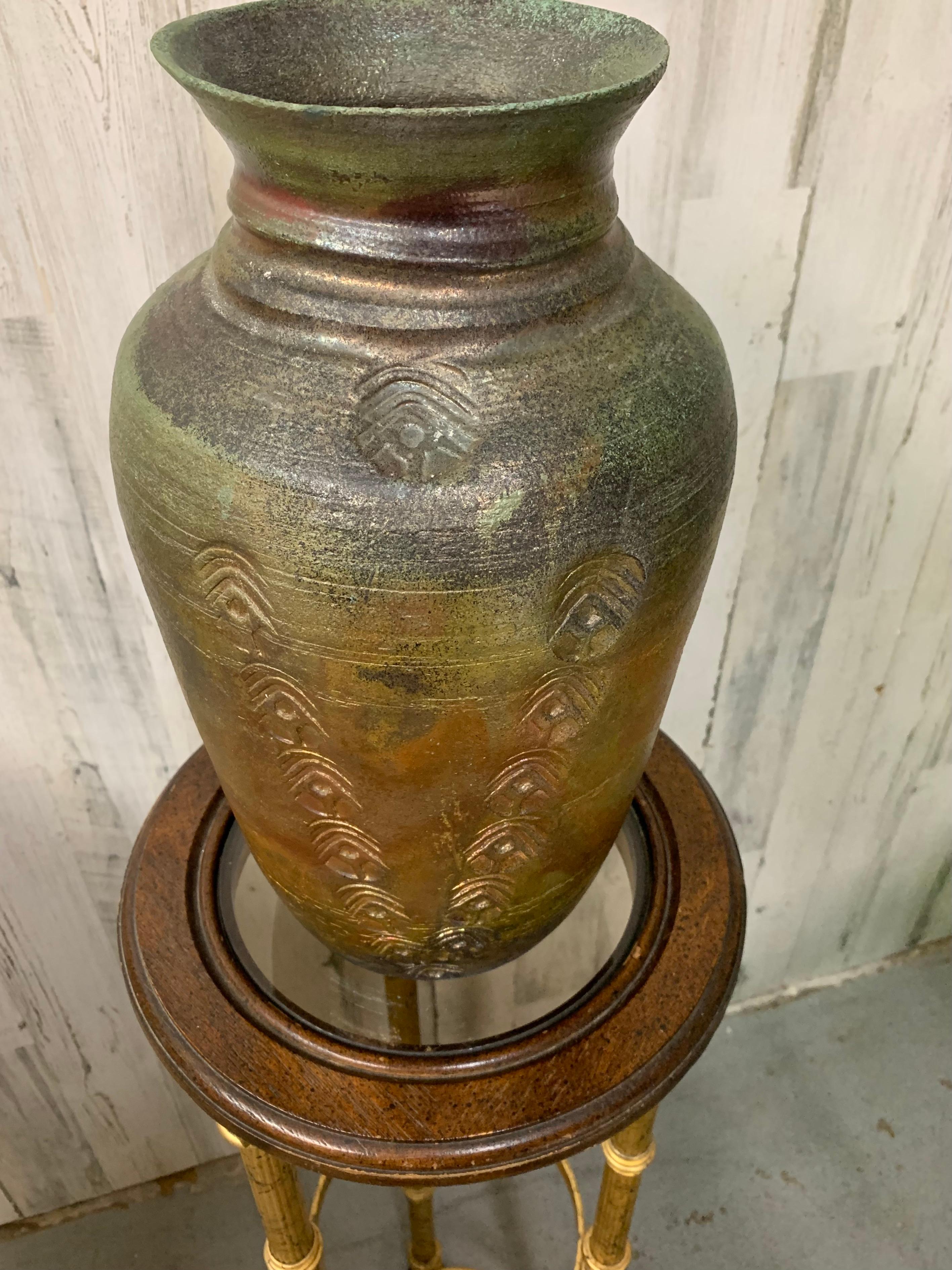 Grande vaso cotto in Raku di Fernande Beland in vendita 7