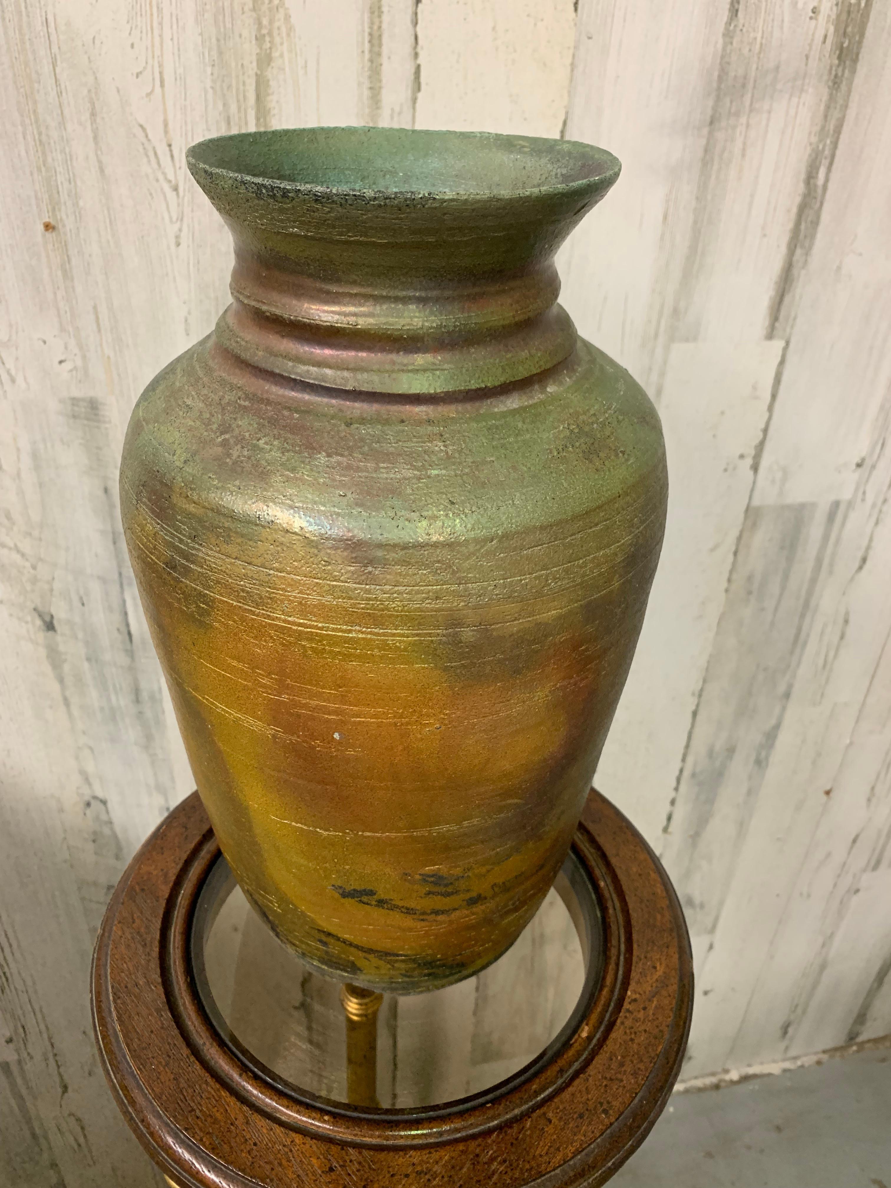 Grande vaso cotto in Raku di Fernande Beland In condizioni buone in vendita a Denton, TX