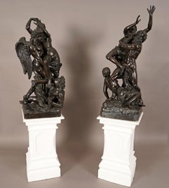Larges Sculptures Boreas abducting Orithya -The Rape of Proserpina France c 1870