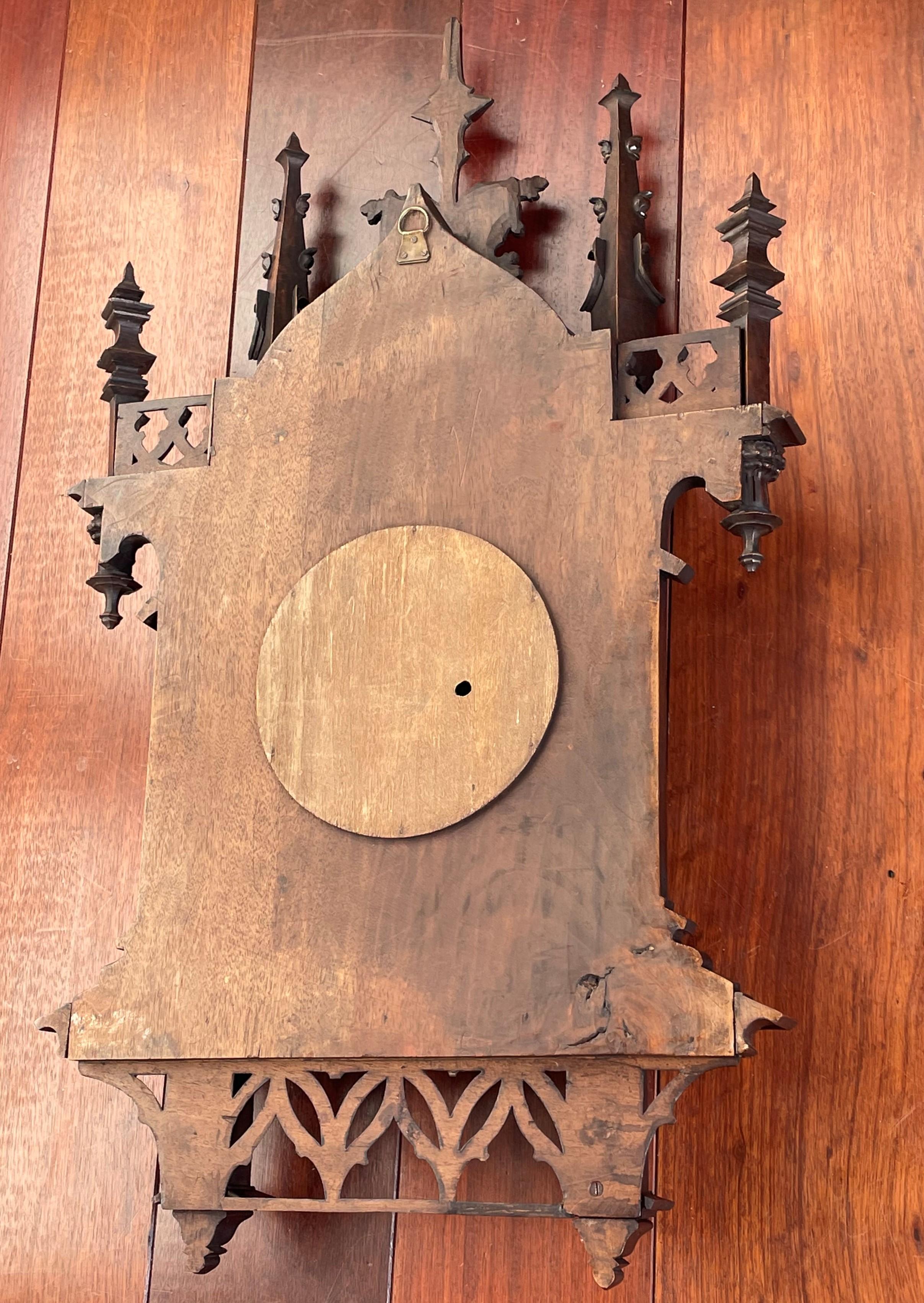 Größtes antikes & hochwertiges handgeschnitztes Barometer & Thermometer der Gotik-Revival-Zeit im Angebot 10