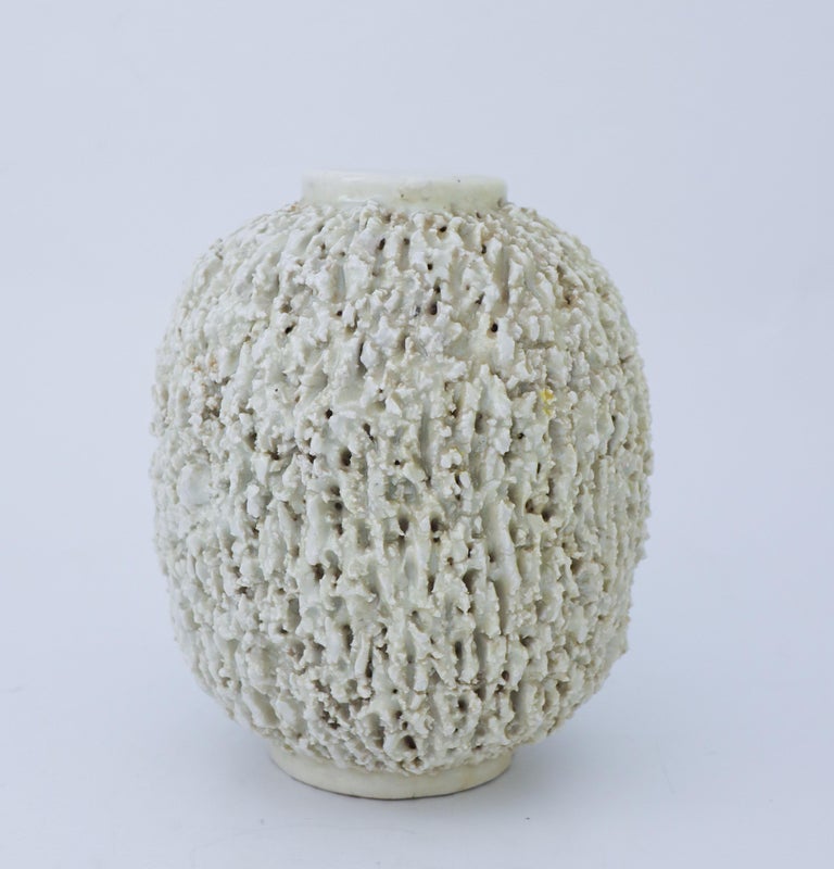 Vase En Grès Signé Gunnar Nylund Pour Rörstrand - Beige, Design Mid-century Modern, Vintage