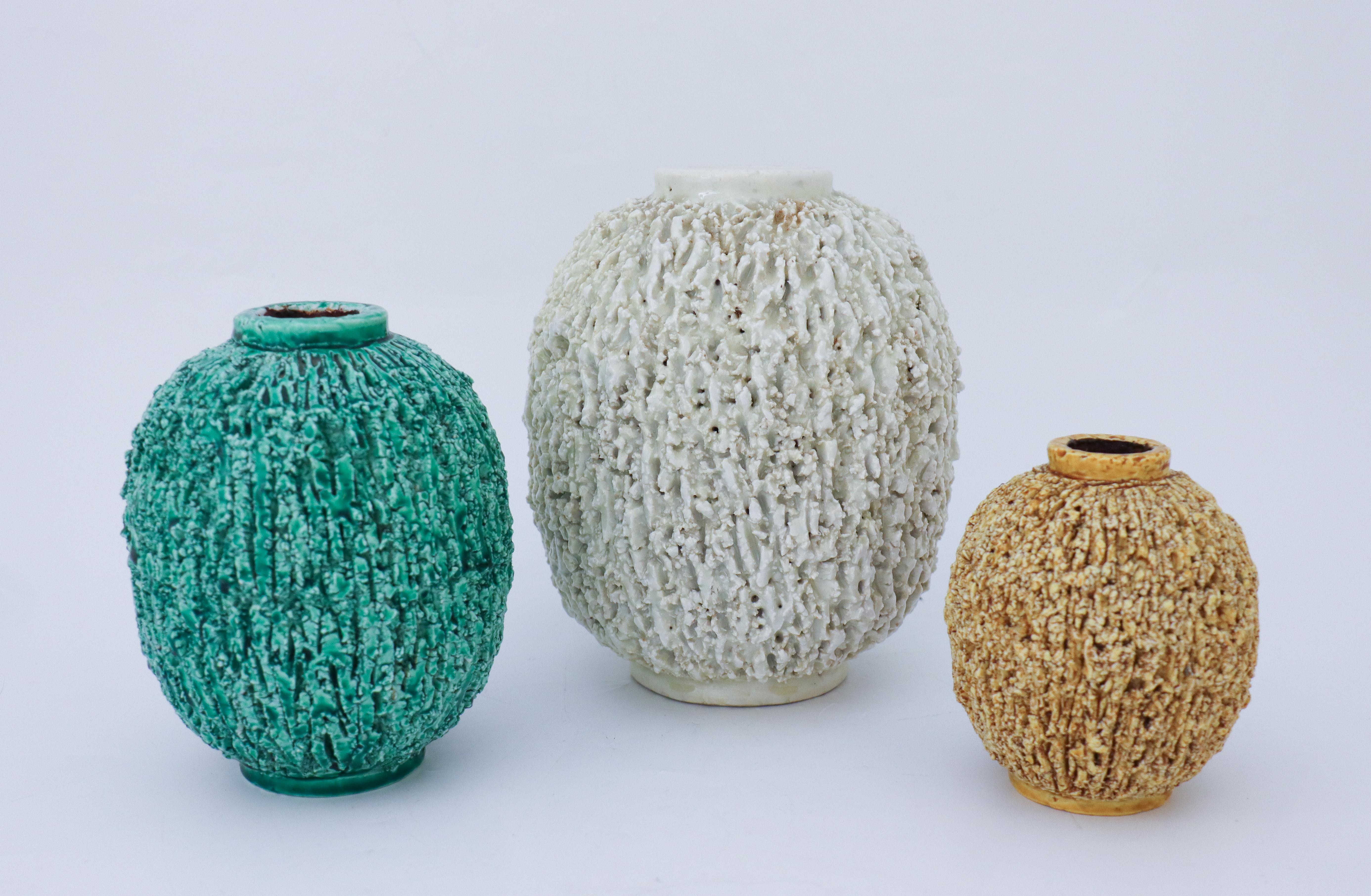 Glazed Largest Beige Hedgehog Vase, Ceramic, Gunnar Nylund Rörstrand