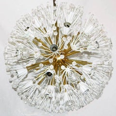 Largest Emil Stejnar Snowflake Chandelier Brass & Glass Austria