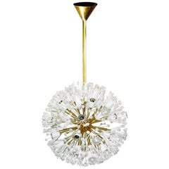 Largest Emil Stejnar Snowflake Chandelier Brass & Glass Austria