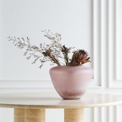 Large Vintage Murano Scavo Blown Art Glass Vase Signed Barbini Cenedese, Italian