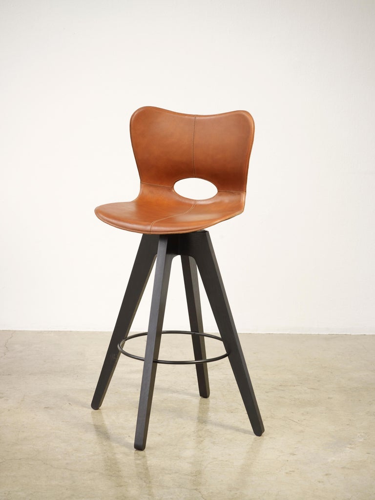 AKMD Lariat Bar Stool in leather For Sale at 1stDibs
