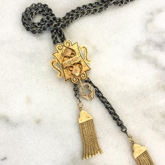 Lariat Chain Necklace with Diamond Slide