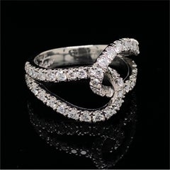 "Lariats" Love Knot Ring in Platinum and 0.88 Carats Diamonds