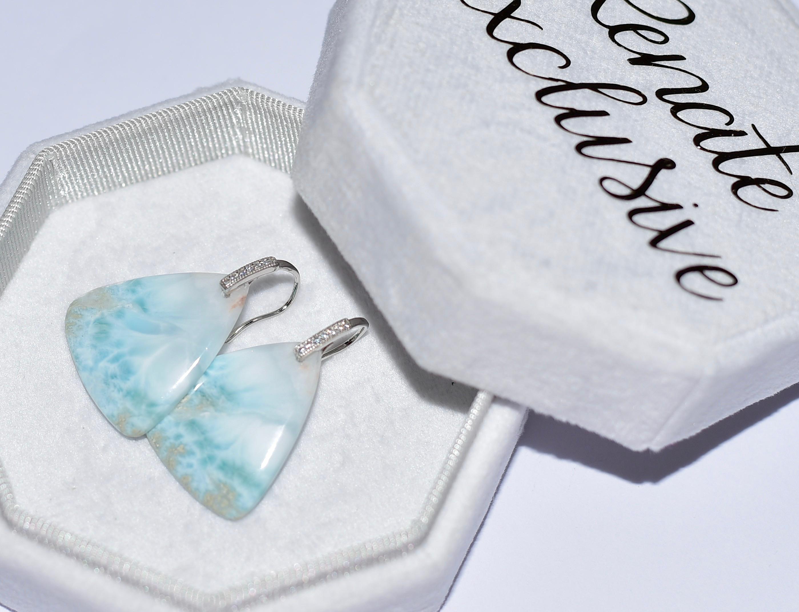 No time to go on vacation? These earrings make you feel like you're on vacation! Extremely beautiful and gorgeous healing stone is found in the Dominican Republic. Also called the 