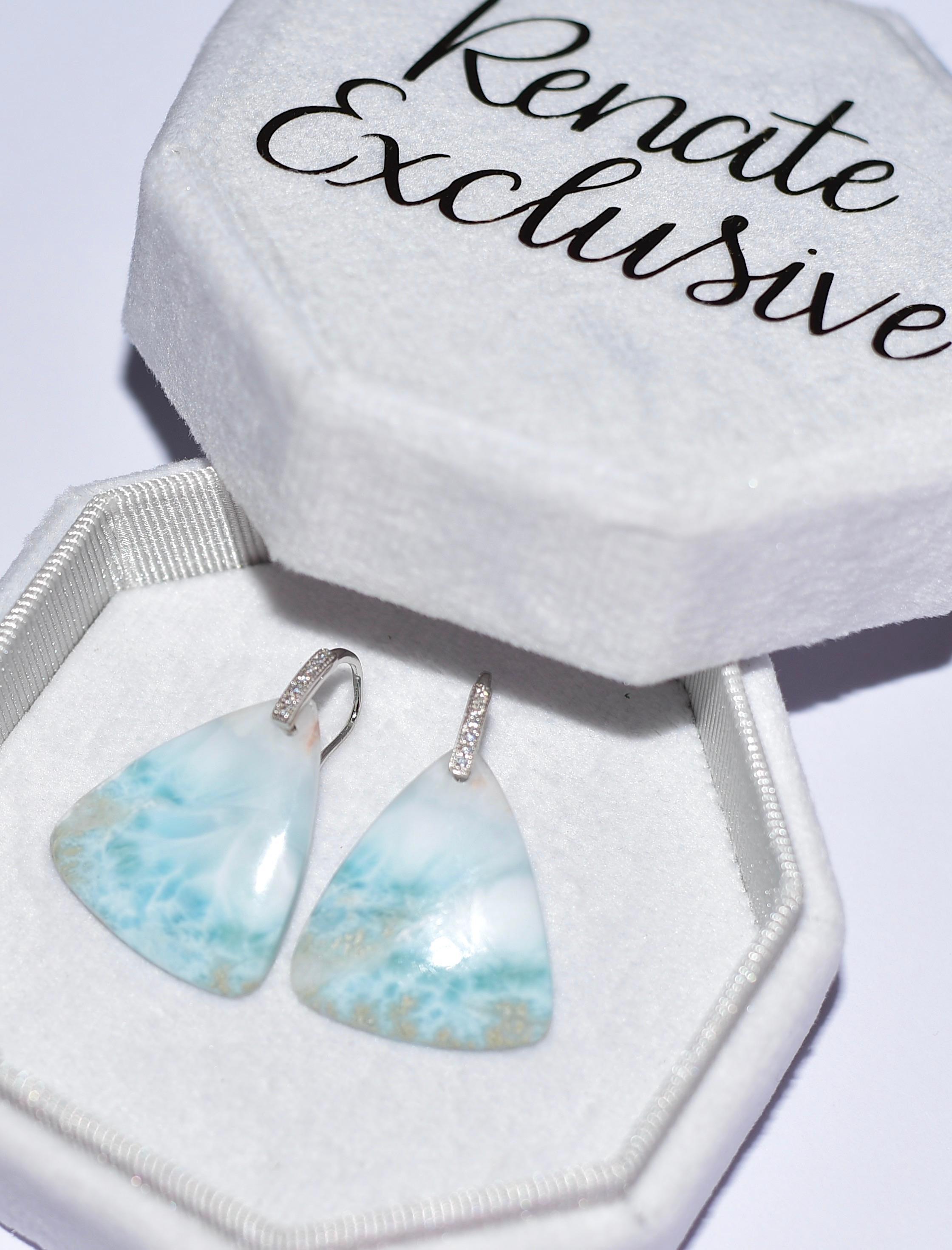 Artisan Larimar Earrings in Sterling Silver