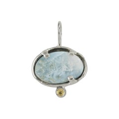 Larimar Gaia Pendant with Sapphire, Sterling Silver