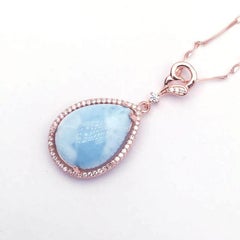 Larimar Necklace Rose Gold Plated