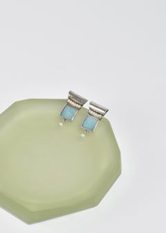 Larimar Pearl Earrings