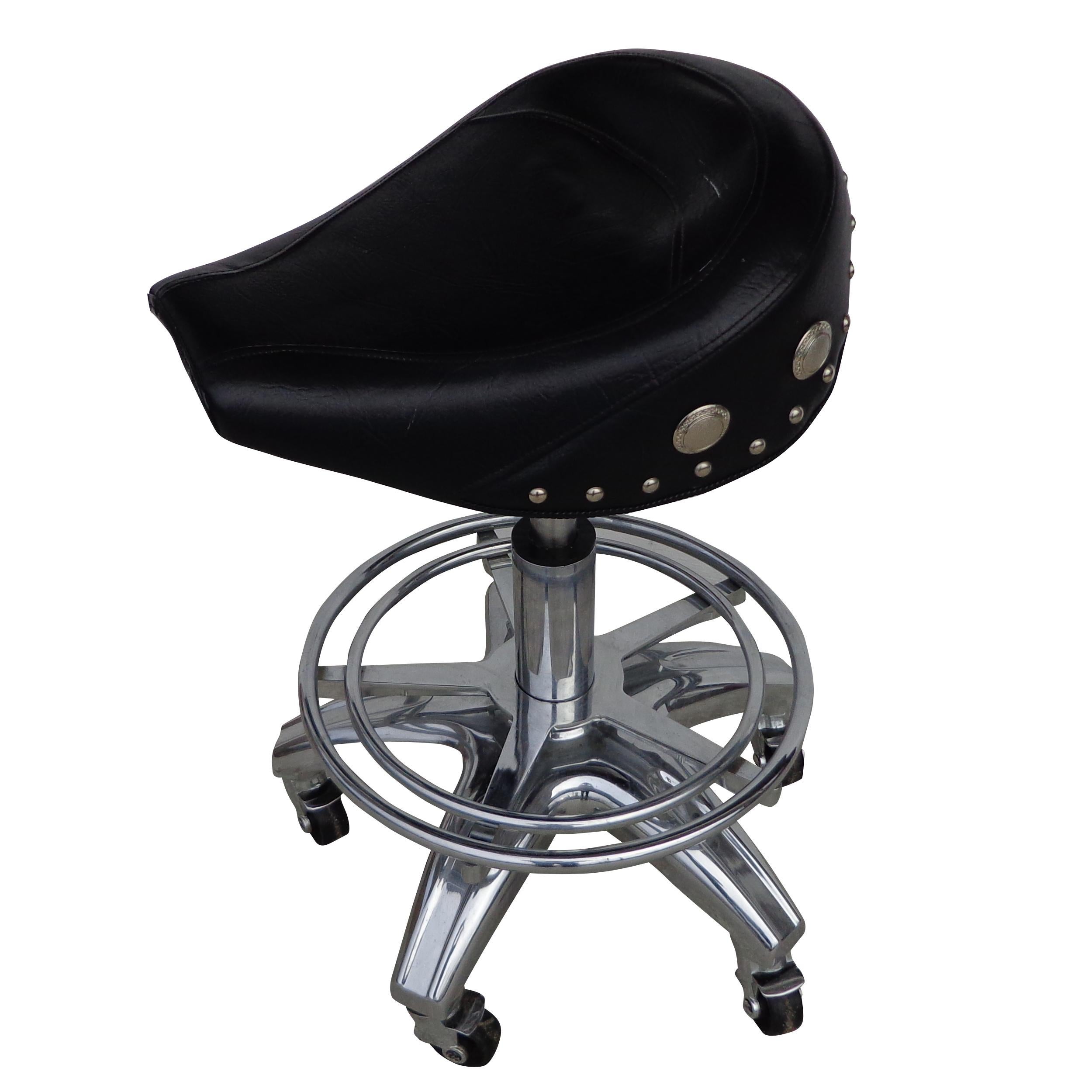 leather saddle stool