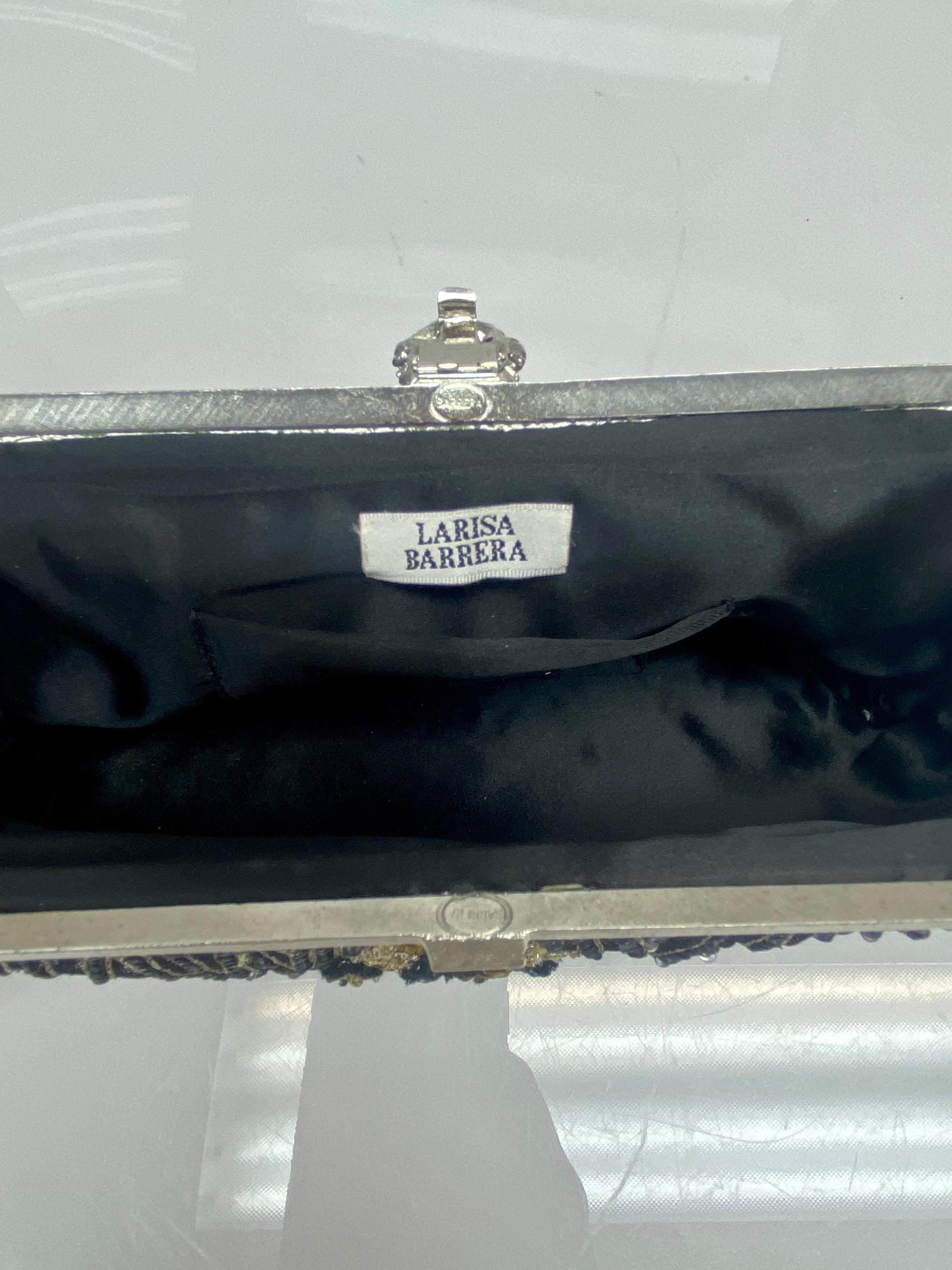Larisa Barrera sac de soirée perlé métallique en vente 7