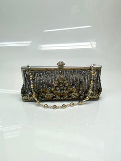 Larisa Barrera Metallic Beaded Evening bag