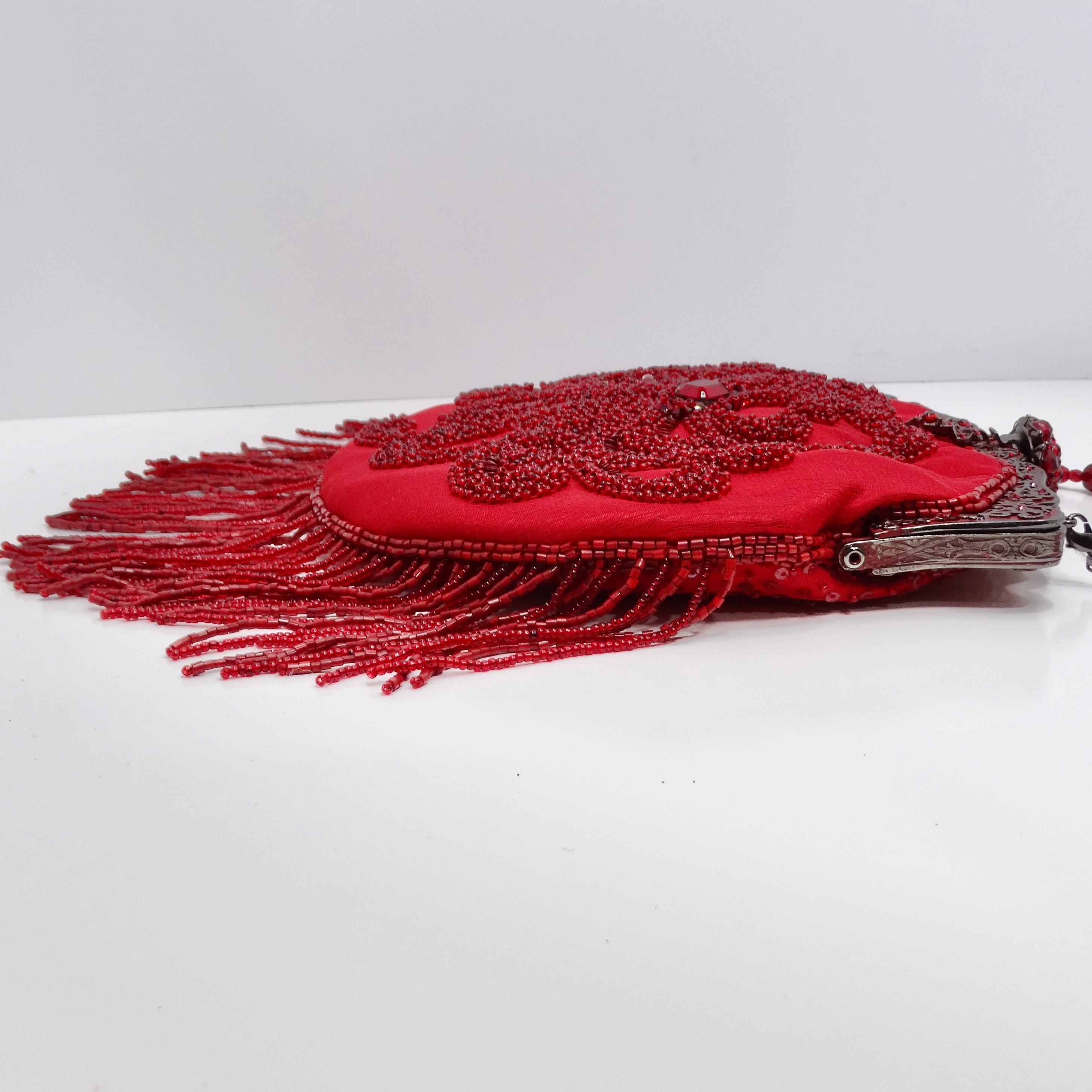Larisa Barrera Red Embellished Evening Bag For Sale 3