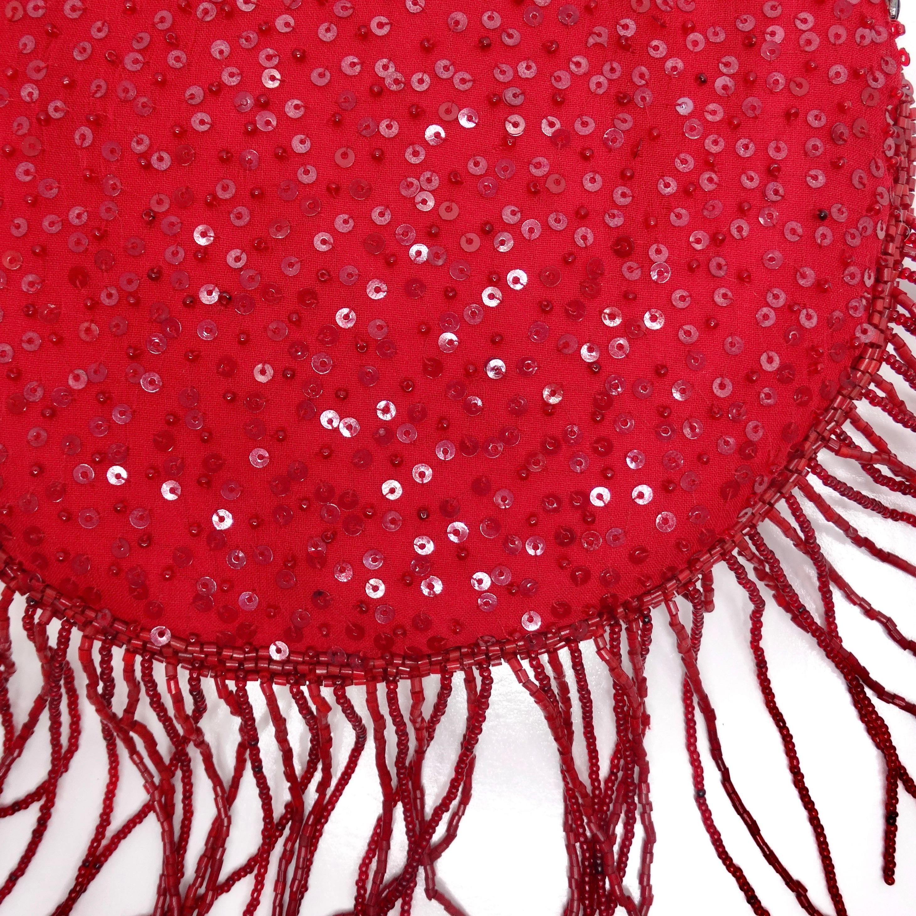Larisa Barrera Red Embellished Evening Bag For Sale 5