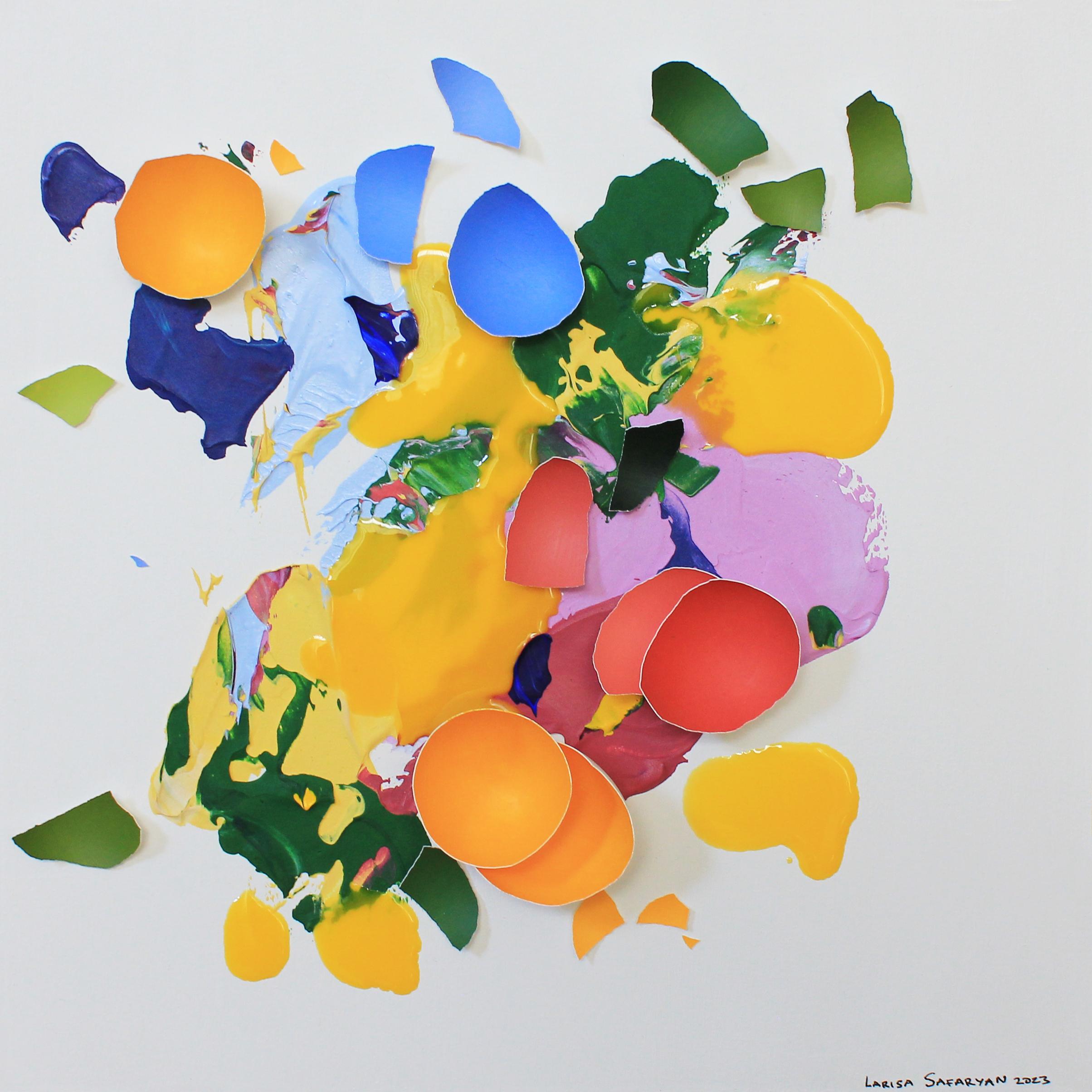 Burst of Colors I - Contemporary Mixed Media Art by Larisa Safaryan